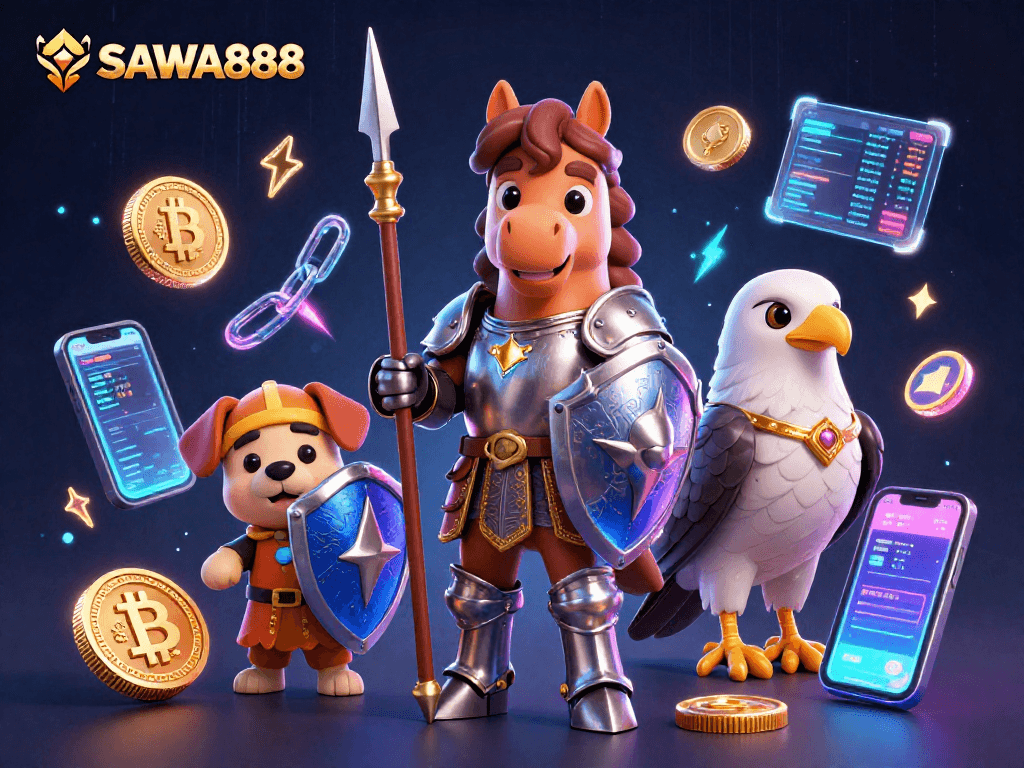 Experience exciting gameplay at SAWA888 with immersive slot action featuring vibrant coins and characters.