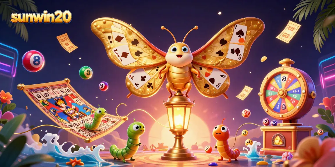 Experience the thrill of sunwin20 with vibrant lottery balls and dazzling casino elements.