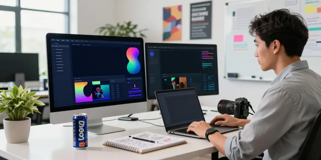 Digital marketer analyzing metrics for instant indexing strategies in a modern office.